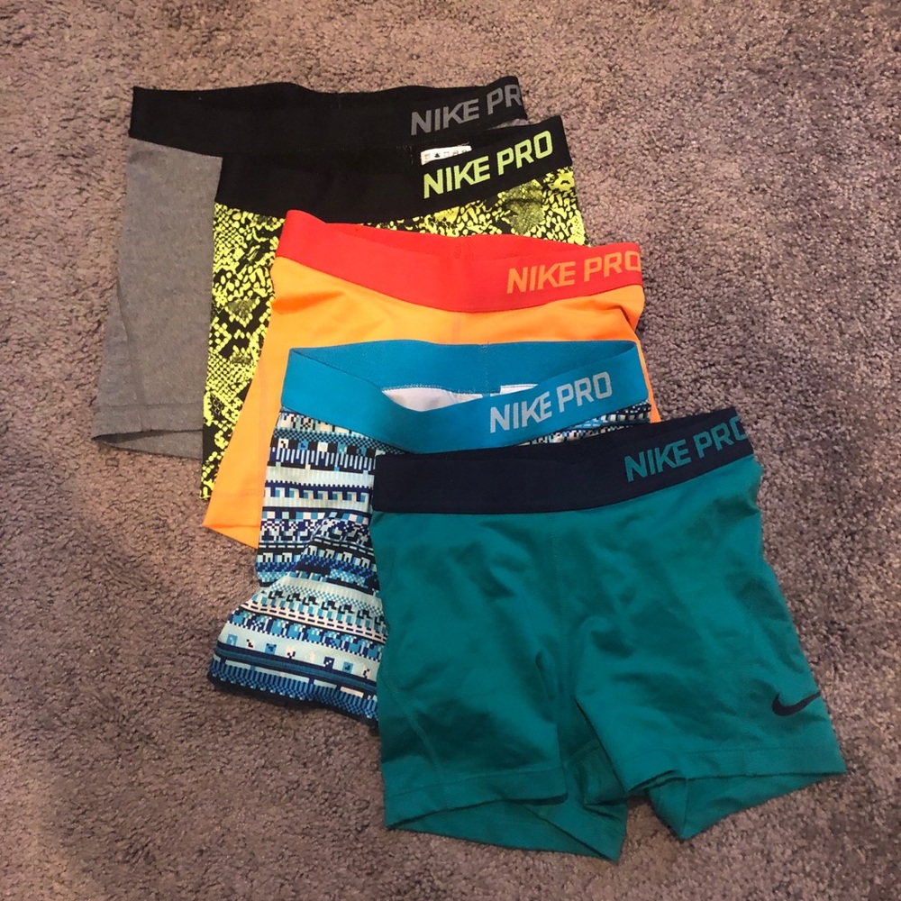 Lot of 5 Spandex Nike Pro Shorts